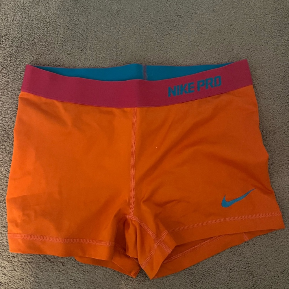Nike pro short orange shorts
